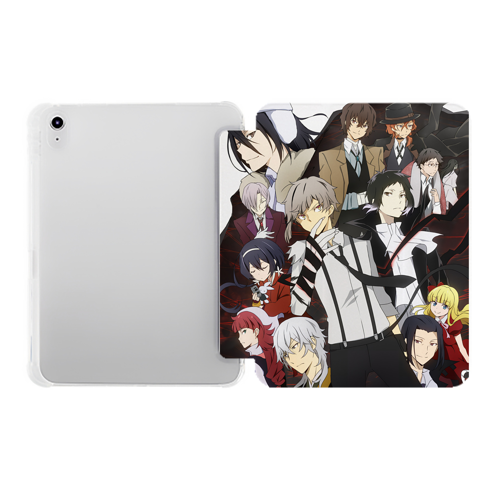 （画像用） 文豪ストレイドッグス Bungo Stray Dogs IPad ケース ペン収納付き 三つ折りスタンド PUレザー×シリコン 対応機種9.5/10.5/10.9インチ